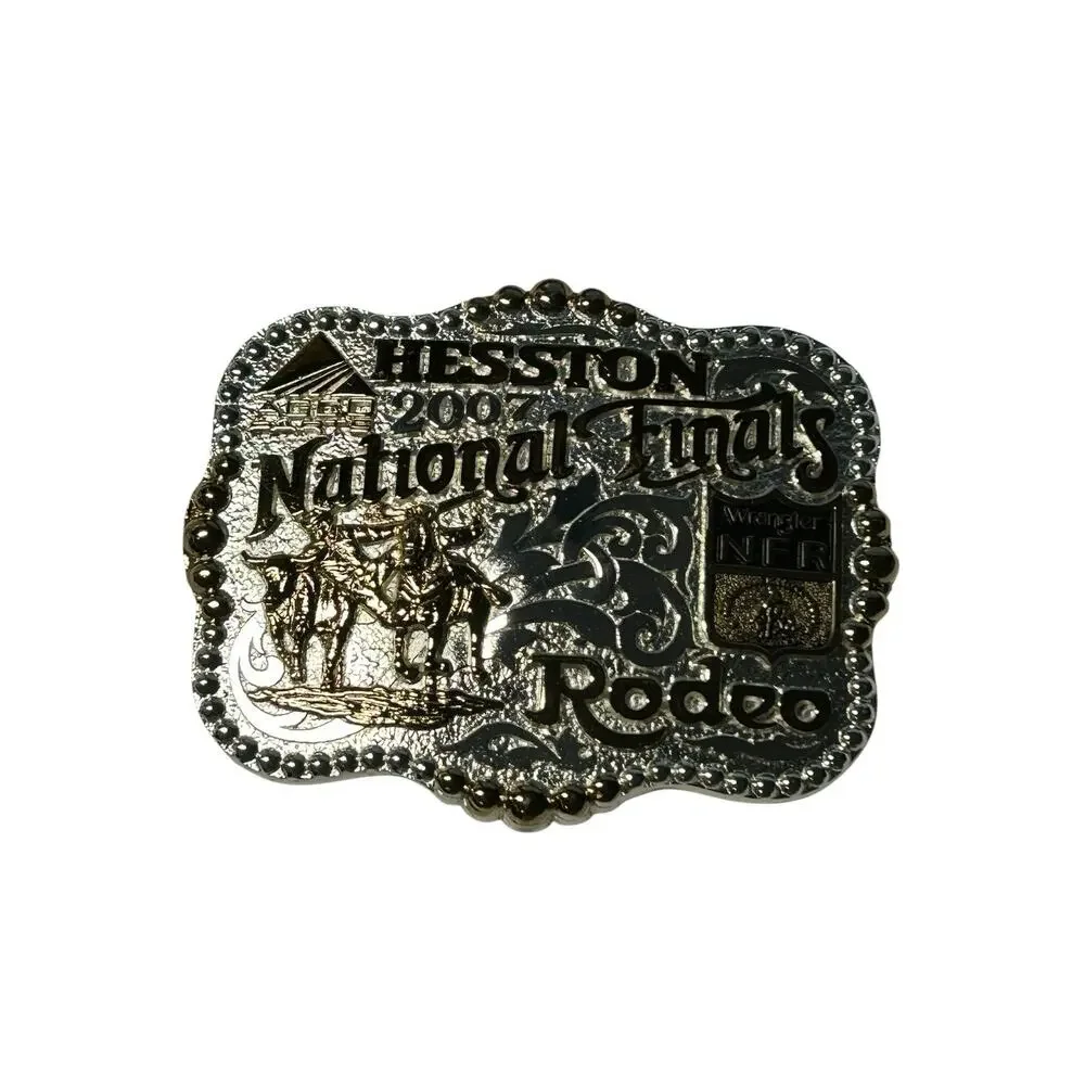 2007 Hesston Wrangler National Finals Rodeo Montana Silversmiths Buckle USA MADE